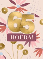 Verjaardagskaart bloemen 65 hoera